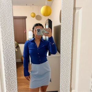 Light Blue Pencil Skirt